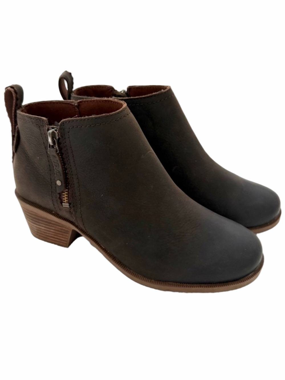 Teva Anaya Waterproof Dark Brown Leather Size 7.5 Ankle Booties NEW